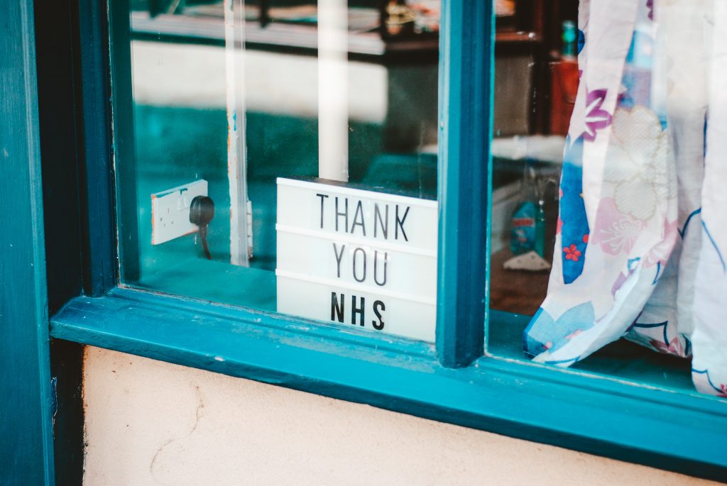 Thank you NHS in window