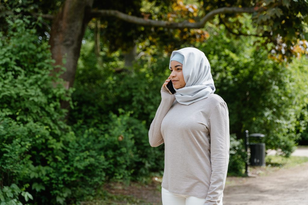 Woman talking on phone