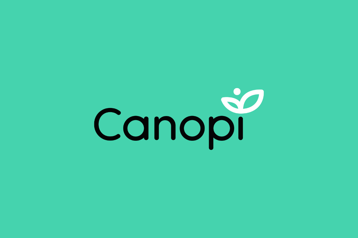 Canopi logo with a small flower above the i